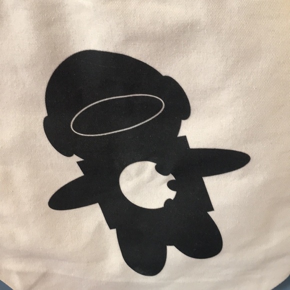 NWOT Not from Mars cream & black heavy duty canvas tote bag, book bag, carry all - Picture 3 of 8